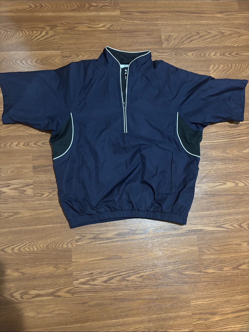 Foot Joy, Navy Half-Zip Windbreaker Pullover with White Piping